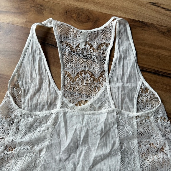 Free People Intimately Lace Trim Flowy Tank New without Tags‎ Size Large White - Picture 7 of 10